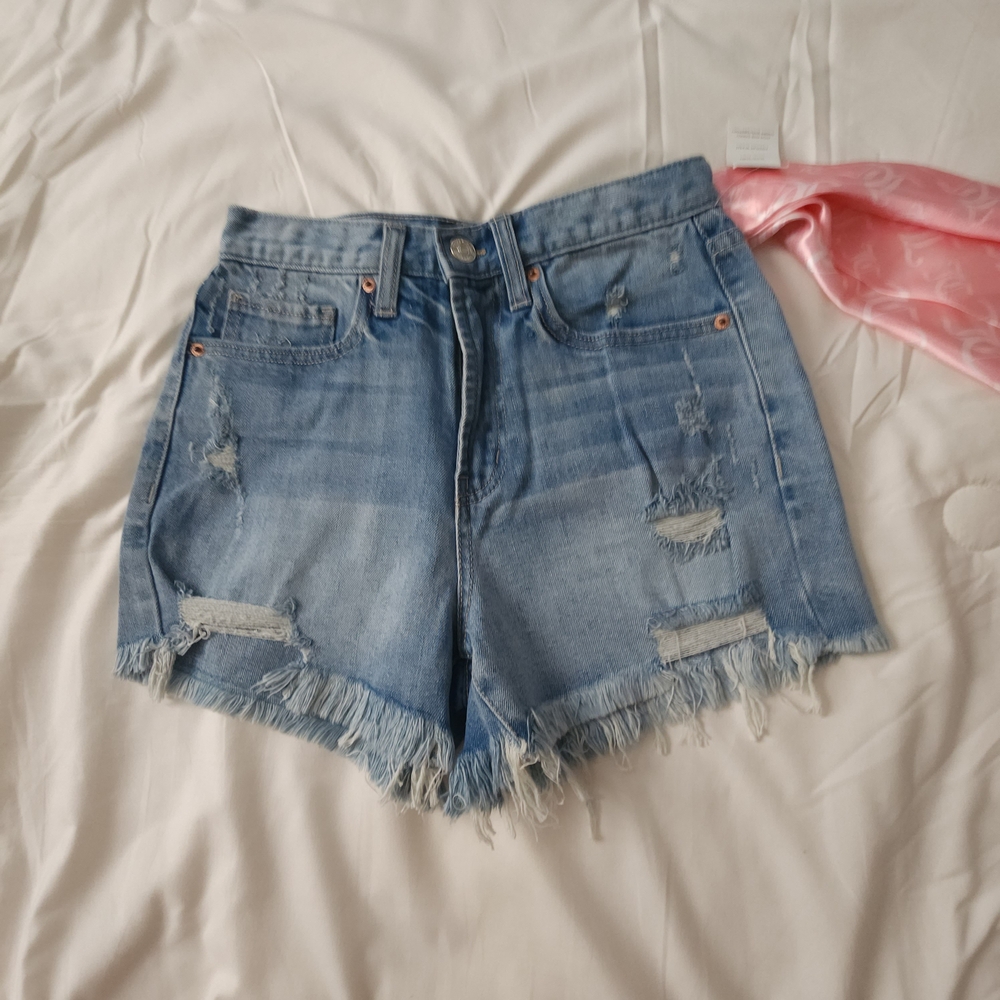 Juicy Couture Blue High-Waisted Jean Shorts